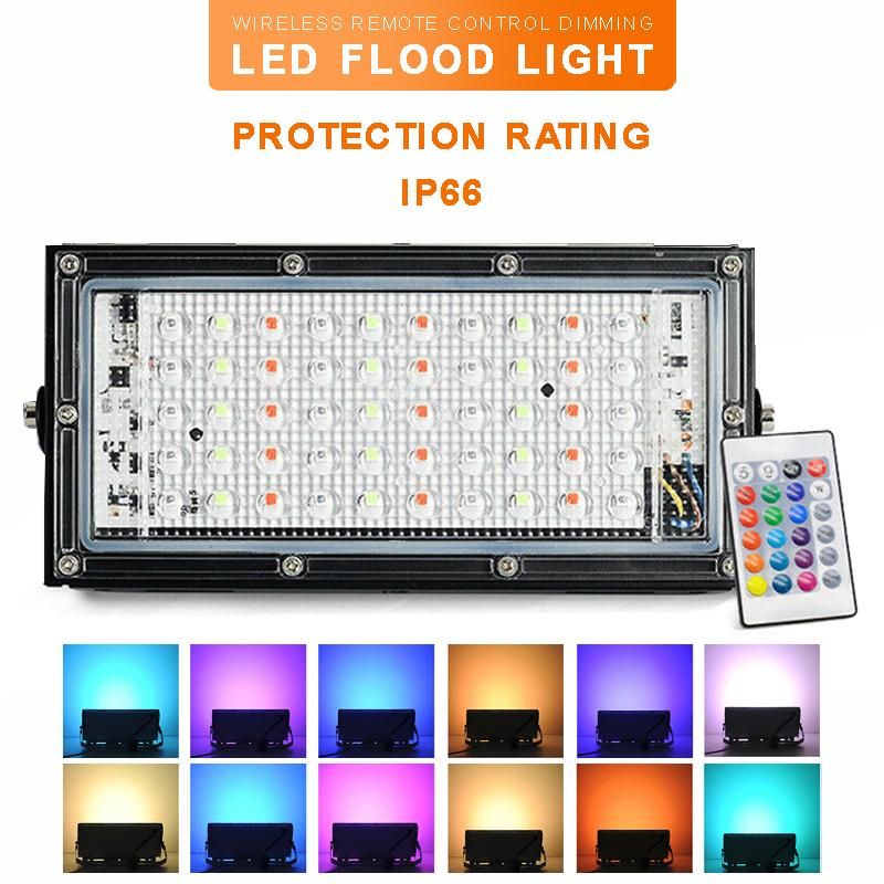 RGB LED Flood Light- Remote Controlled IP66 Waterproof Landscape & Outdoor Lighting
